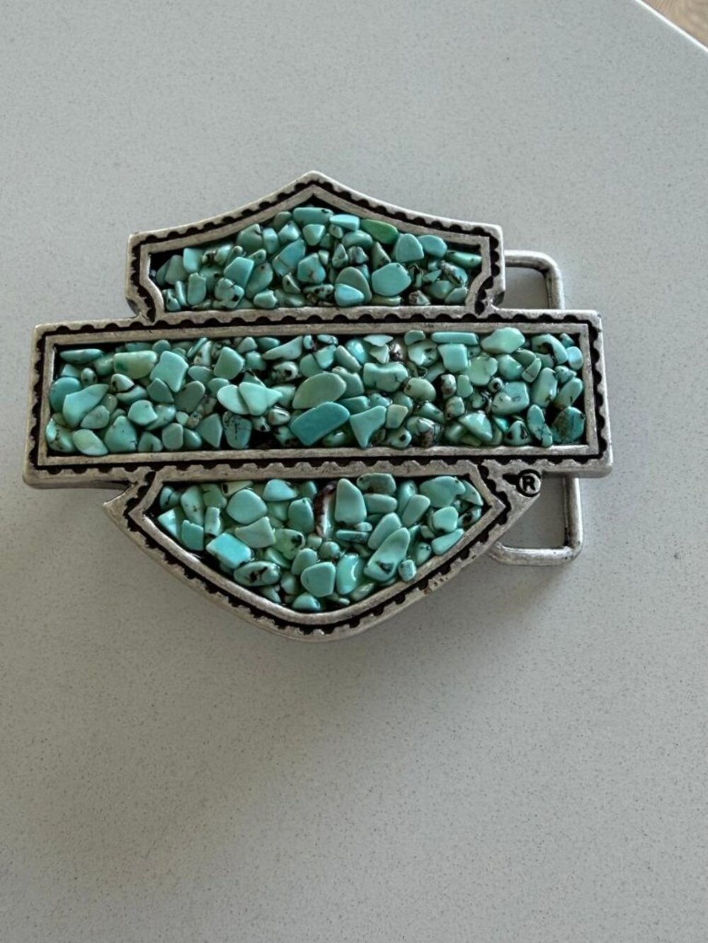 Harley-Davidson 2013 Turquoise Bar & Shield Belt Buckle